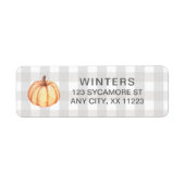 Herfst Pompoen Gingham, herfst van het land Etiket (Voorkant)