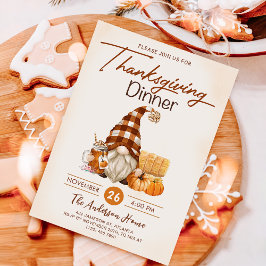 Herfst Pompoen Gnomen Thanksgiving Diner Kaart