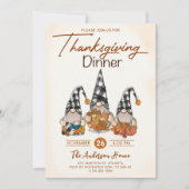 Herfst Pompoen Gnomes Thanksgiving Diner Kaart (Voorkant)