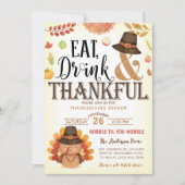 Herfst Pompoen Gobble Thanksgiving Diner Turkije Kaart (Voorkant)