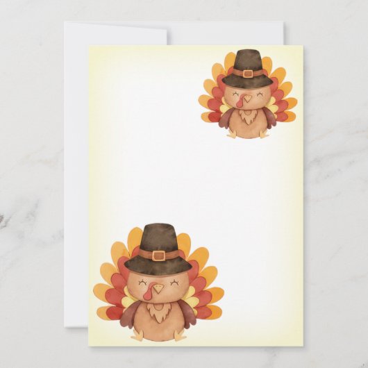 Herfst Pompoen Gobble Thanksgiving Diner Turkije Kaart (Achterkant)