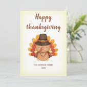 Herfst Pompoen Gobble Thanksgiving Feestdagenkaart (Staand voorkant)