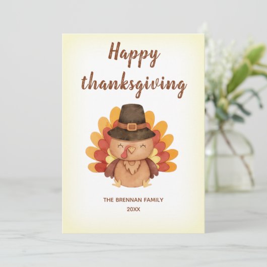 Herfst Pompoen Gobble Thanksgiving Feestdagenkaart (Staand voorkant)