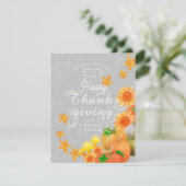 Herfst Pompoen Grijs Feestdagenkaart (Staand voorkant)