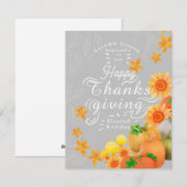 Herfst Pompoen Grijs Feestdagenkaart (Voorkant / Achterkant)