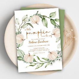 Herfst pompoen groen Baby shower Kaart