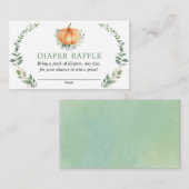 Herfst Pompoen Groen Baby shower Luier Raffle Kaar Informatiekaartje (Voorkant / Achterkant)