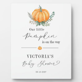 Herfst pompoen groen Baby shower welkom Fotoplaat