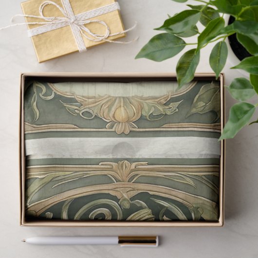 Herfst Pompoen Groen Bladeren Art Nouveau Decoupag Tissuepapier (Geschenk)