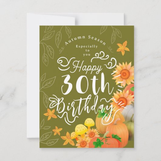Herfst Pompoen Groen Feestdagenkaart (Voorkant)