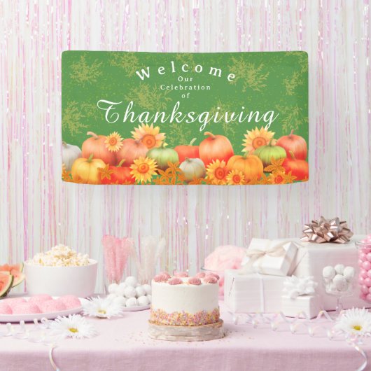 Herfst Pompoen Groen Spandoek (Feest)