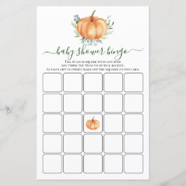 Herfst pompoen groen verlaten Baby shower bingo sp