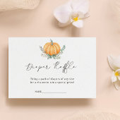 Herfst Pompoen Groene Luier Raffle Baby shower Informatiekaartje