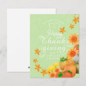 Herfst Pompoen Groene Vakantie Kaart (Voorkant / Achterkant)