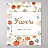 Herfst pompoen gunst Baby shower Poster (Voorkant)