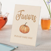 Herfst pompoen gunst reclamebord met voetstuk (Insitu)