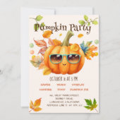 Herfst Pompoen Halloween Verjaardagsfeest Uitnodig Kaart (Voorkant)