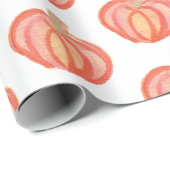Herfst Pompoen Handgeschilderd Oranje Cadeaupapier (Rol Hoek)