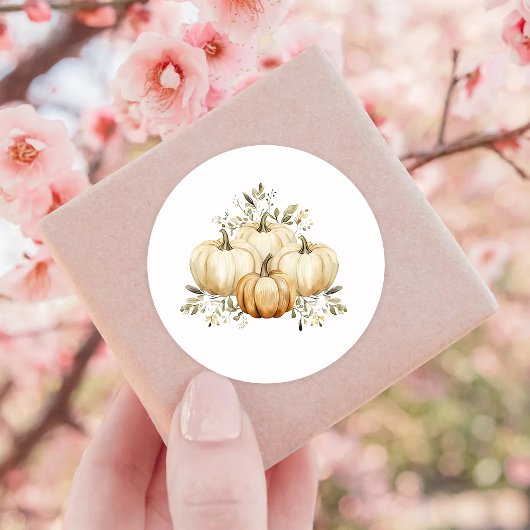 Herfst Pompoen Happy Thanksgiving Ronde Sticker
