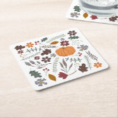 Herfst pompoen hedendaags grafisch patroon minimal kartonnen onderzetters (Schuin)