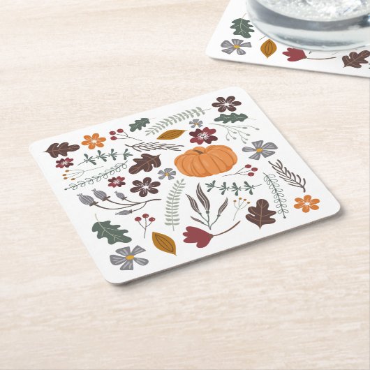 Herfst pompoen hedendaags grafisch patroon minimal kartonnen onderzetters (Schuin)