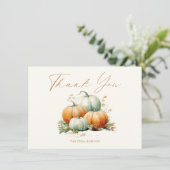 Herfst Pompoen Herfst Baby shower Bedankkaart (Staand voorkant)