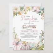 Herfst Pompoen Herfst Baby shower Invitation Girl Kaart (Voorkant)