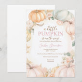 Herfst pompoen herfst baby shower kaart (Voorkant / Achterkant)