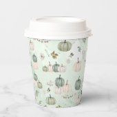 Herfst pompoen herfst bladeren groene verjaardag papieren bekers (Voorkant)