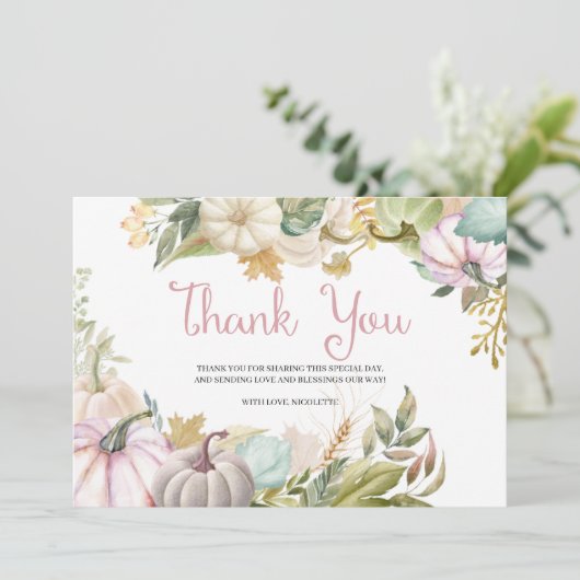 Herfst Pompoen Herfst Dank Je Kaart (Staand voorkant)