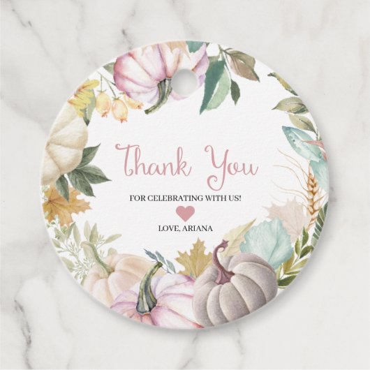 Herfst Pompoen Herfst Dank U Favor Label (Voorkant)