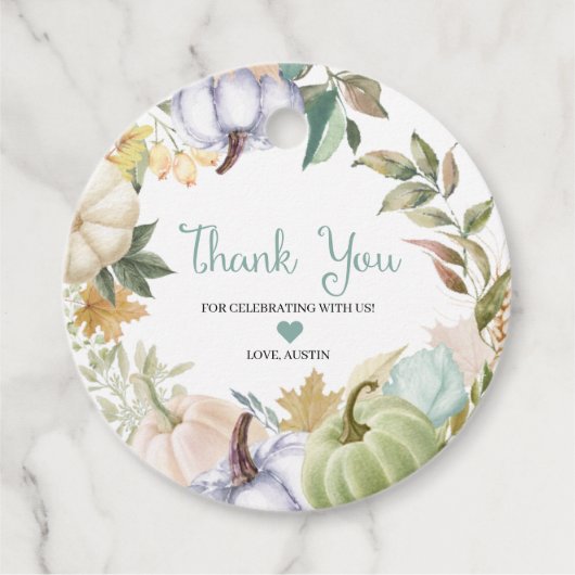 Herfst Pompoen Herfst Dank U Favoriet Label (Voorkant)