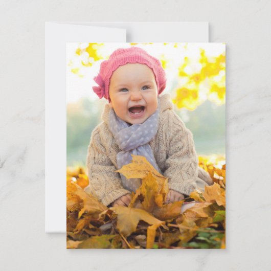 Herfst Pompoen Herfst Dank U met Foto op Terug Kaart (Achterkant)