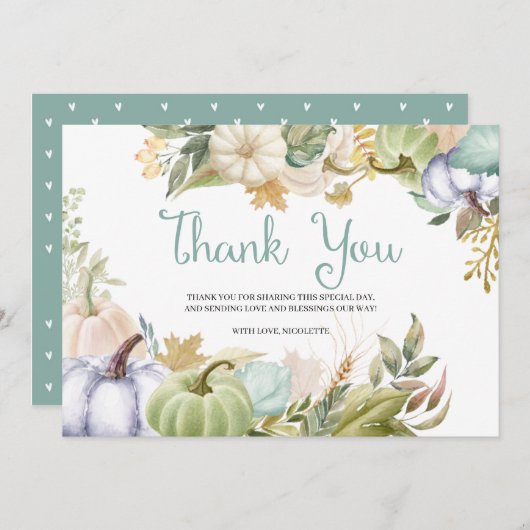 Herfst Pompoen Herfst Dankkaart Bedankkaart (Voorkant / Achterkant)