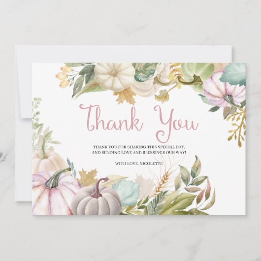 Herfst Pompoen Herfst Dankkaart Bedankkaart (Voorkant)