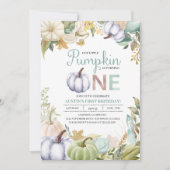 Herfst Pompoen Herfst Eerste Verjaardag Uitnodigin Kaart (Voorkant)