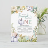 Herfst Pompoen Herfst Eerste Verjaardag Uitnodigin Kaart (Staand voorkant)