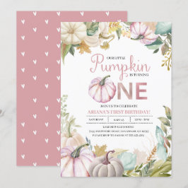 Herfst Pompoen Herfst Eerste Verjaardag Uitnodigin Kaart