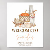 Herfst Pompoen Herfst in Liefde Welkom Baby shower Poster (Voorkant)