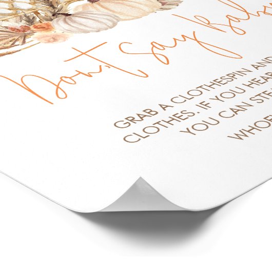 Herfst Pompoen Herfst in Liefde Zeg niet Baby Poster (Hoek)