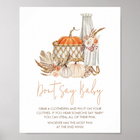 Herfst Pompoen Herfst in Liefde Zeg niet Baby Poster (Voorkant)