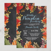 Herfst Pompoen Herfst Jongen Baby Shower Uitnodigi Kaart (Voorkant / Achterkant)