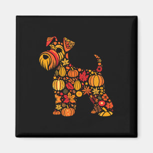 Herfst Pompoen Herfst Miniatuur Schnauzer Thanksgi Magneet