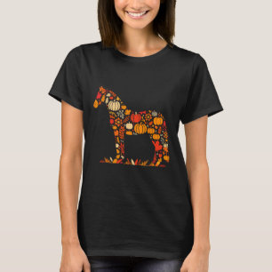 Herfst Pompoen Herfst Paard Thanksgiving Vrouwen M T-shirt