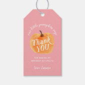Herfst pompoen herfst rustiek dank u roze cadeaulabel (Voorkant)