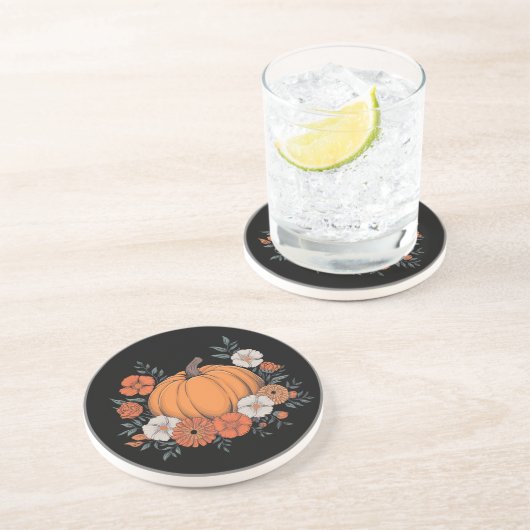 Herfst Pompoen Herfst Thanksgiving Zandsteen Onderzetter (Zijkant)