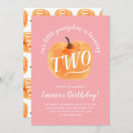 Herfst Pompoen Herfst Tweede Verjaardag Roze Kaart