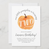 Herfst Pompoen Herfst Tweede Verjaardag Wit Kaart (Voorkant)