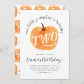 Herfst Pompoen Herfst Tweede Verjaardag Wit Kaart (Voorkant / Achterkant)