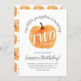 Herfst Pompoen Herfst Tweede Verjaardag Wit Kaart